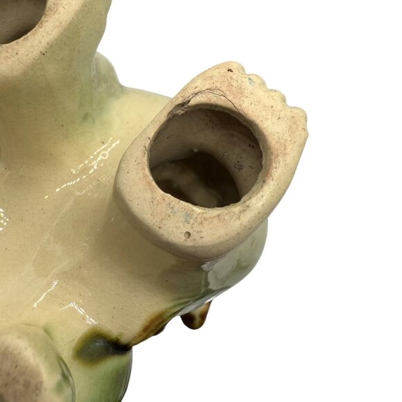 Vintage Foo Dog Blue Green Brown Chinese Lion Dragon Statue 7.25” - Picture 8 of 8